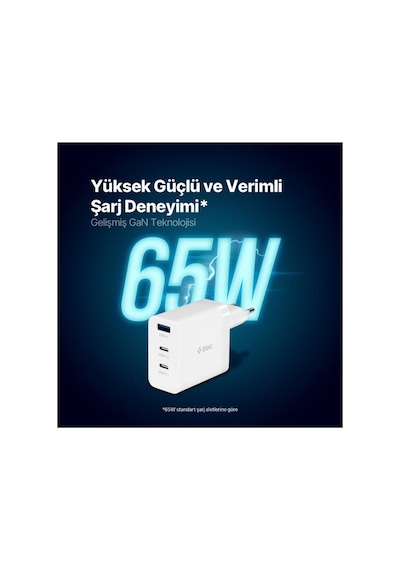 4 Adet Ttec 2scg03b Ttec Smartcharger Trio Gan 65w Pd Seyahat Hızlı Şarj Aleti 2 Usb-c+usb-a-beyaz