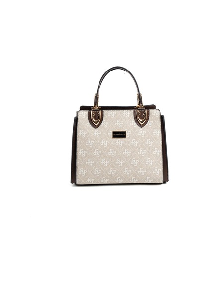 Silver Polo Sp1133 Kadın El Çantası Monogram Taş-kahve