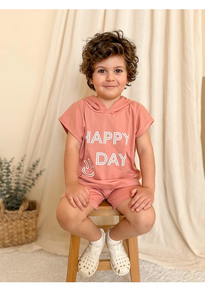 MiaBaby Kapüşonlu Yazlık Baskılı Takım 2404kpsnyzlyk Gülkurusu