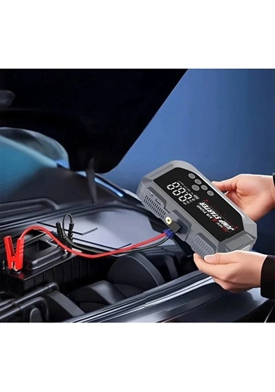 Vtn-605 Şarjlı 12.000 Mah Taşınabilir Çantalı Araç Akü Şarj Takviyeli Işıklı Hava Kompresörü