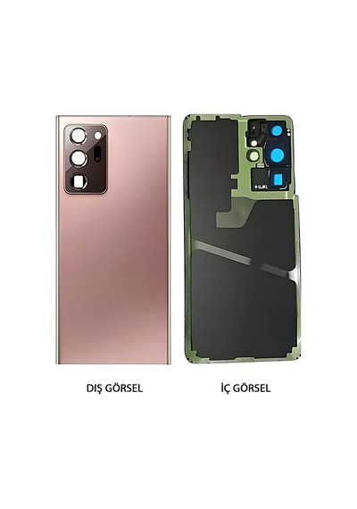 Teknonet Samsung Galaxy S21 Ultra Uyumlu Kamera Camlı Batarya Kapağı - Gold Gold