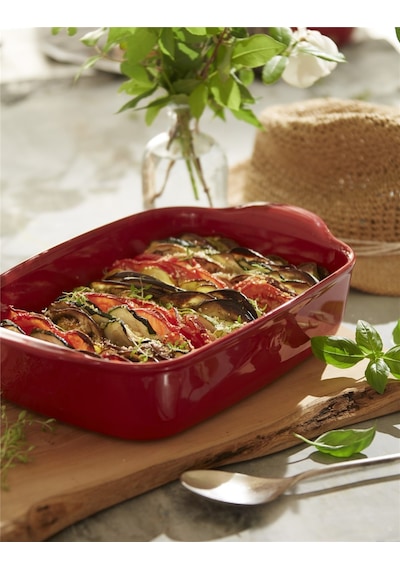 Emile Henry Fırın Kabı Dikdörtgen 22 x 14 cm Kırmızı/Burgundy Kırmızı