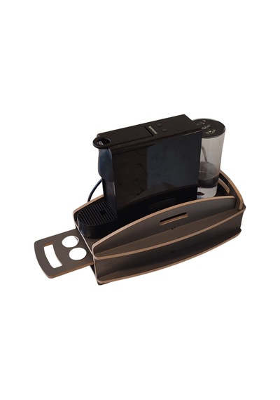 Nespresso Kapsül Standı Ve Çekmecesi Kahve Makinesi Altlığı, Kapsül Düzenleyici Organizer 20x38x15 Cm Antrasit