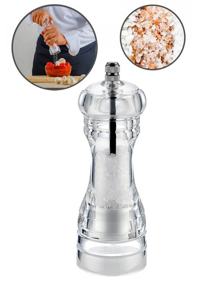 Viatom Şeffaf Değirmen Tuz Karabiber Öğütücü El Değirmeni 18 Cm 1