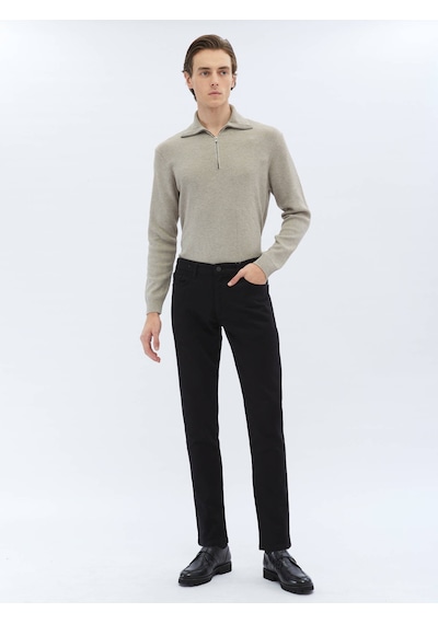 Kip Siyah Dokuma Slim Fit Casual Pamuk Karışımlı Pantolon 687357 Siyah Kip Siyah Dokuma Slim Fit Casual Pamuk Karışımlı Pantolon 687357 Siyah