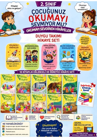 2.sınıflara Özel Hikaye Sevdiren Okuma Kitabı 10'lu