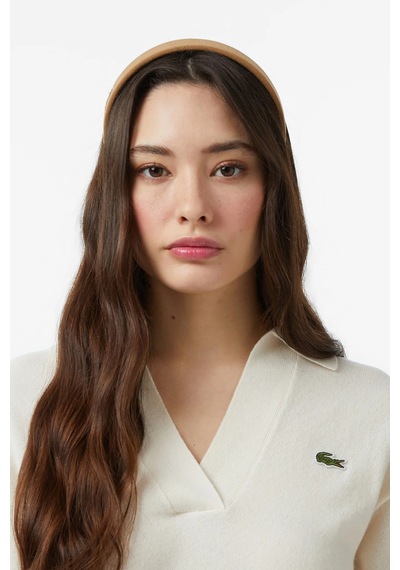 Lacoste Women's Classic Fit Polo Collar Cream Sweater Kadın Polo Yaka Clasic Fit Yün Kaşmir Kazak Krem Krem Lacoste Women's Classic Fit Polo Collar Cream Sweater Kadın Polo Yaka Clasic Fit Yün Kaşmir Kazak Krem Krem