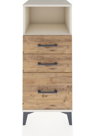 Hyperion Komodin Tek Raflı 3 Çekmeceli 44x44x106 Aytaşı-çam Aytaşı