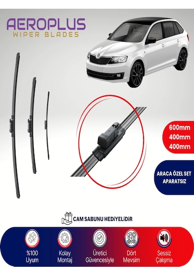 Aeroplus Skoda Rapid Ön Arka Muz Silecek Takımı 2012-2019