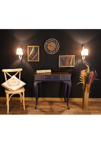 Wooding 80 Cm Çekmeceli Masif Lacivert Ceviz Dresuar (548586614) Ceviz