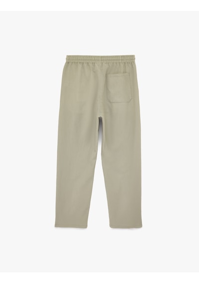 Koton Regular Fit Cepli Krinkıl Beli Bağcıklı Chino Pantolon Haki 6sam40016nw Haki