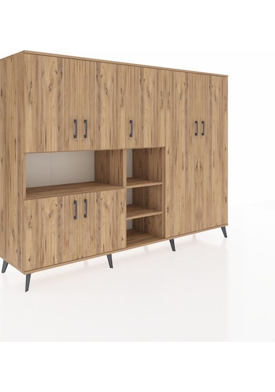 Hyperion Dolap 13 Raflı 7 Kapaklı 220x44x163 Çam-çam Çam-çam