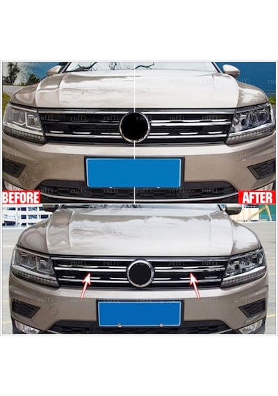 Vw Tiguan Krom Ön Panjur 2 Prç. 2016-2020 Arası Paslanmaz Çelik
