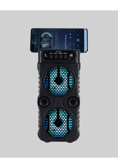 Kablosuz Led Işıklı Bluetooth Hoparlör - Fm Radyolu Mikrofon Girişli Renkli