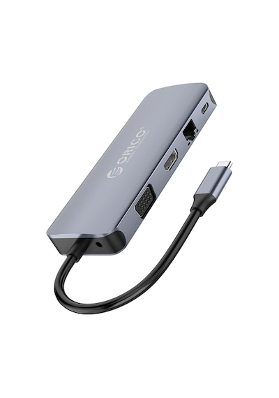Type-c To Usb 3.0 Hdmı 4k 30hz Vga Rj45 Sd Tf Aux Pd Dönüştürücü Hub