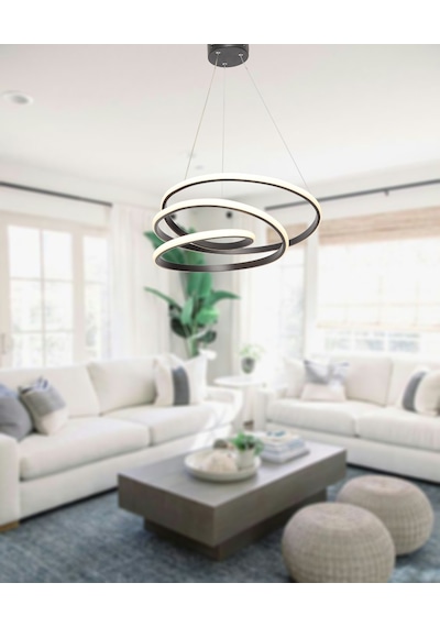 Tt301-Sy Tt Aydınlatma Yay Modeli Siyah Led Avize
