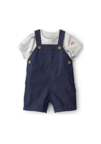 Carter's Erkek Bebek Salopet Set 1u564010 Mavi-gri