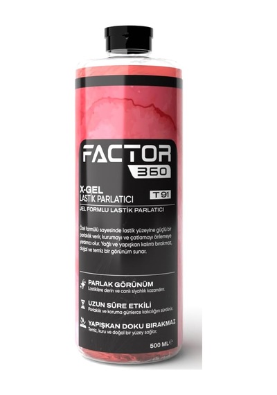 Ayrex Factor 360 X Gel Jel Lastik Parlatıcı Otomobil Teker Cilası Jel Kıvamlı Lastik Parlatıcı Uzun Süre Kalıc