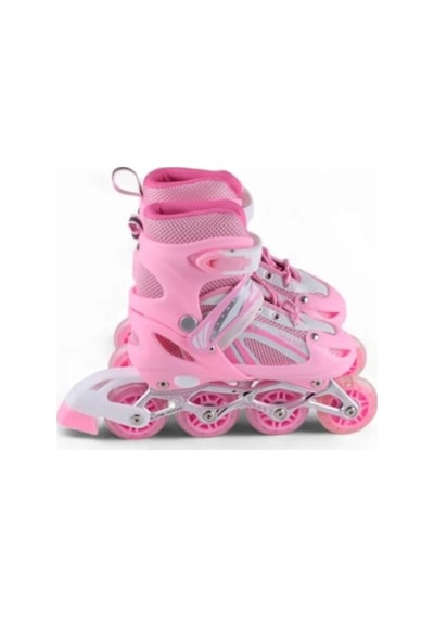 Vadi Pembe Silikon Tekerli Ayarlanabilir Işıklı Paten L 39-42 Hp8136 Pembe - Beyaz