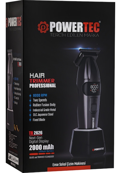 Powertec TR-2626 Profesyonel Sakal Ense Tıraş & Çizim Makinesi