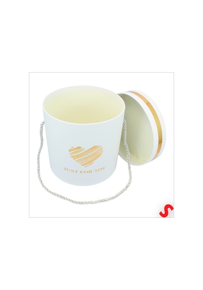 Just For You Silindir Hediye Kutusu 15,5 Cm Orta Boy Beyaz