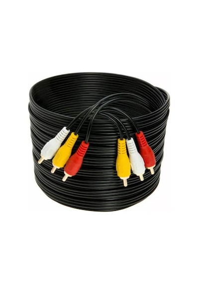 Koodmax 3 Metre 3rca To 3rca Kablo - Altın Uçlu , Kompozit Ses Ve Video Aktarım Kablosu