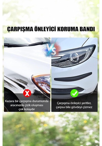 Mucit Home Araçlar Için Dayanıklı 2 Adet Esnek Tampon Koruma Bandı Çizik Darbe Ve Mini Hasar Çarpma