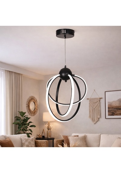 Tt074-3-sy Tt Aydınlatma 3 Lü Mat Siyah Led Avize Gün Işığı