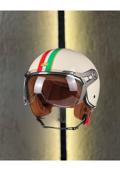 Aegıs Motosiklet Kaskı - Retro Açık Kask İtalyan Krem - L