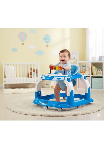 Kornalı Oyuncaklı Mama Tablalı Zıp Zıp Hoppala Yürüteç & Örümcek & İlk Adım