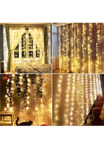 Usb Kumandalı Led Perde Işık 3 Metre Gün Işığı 8 Mod Yılbaşı, Oda Ve Ev Dekorasyonu Gün Işığı