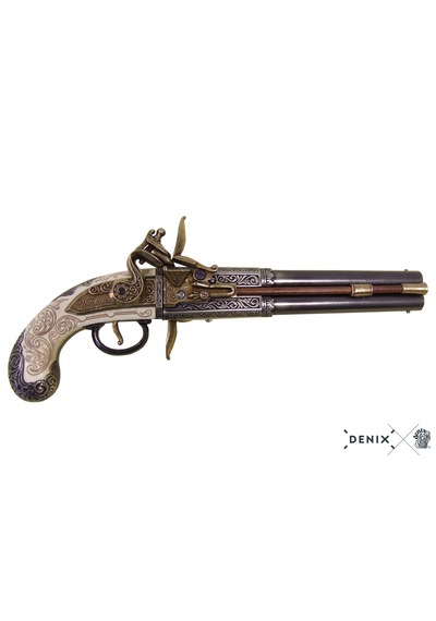 Denix Double Barrel Pistol 1750 Uk 33cm Koleksiyon Obje