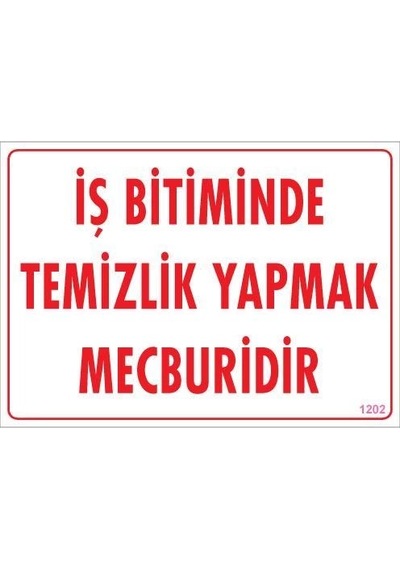 Mey Najmaddin Temizlik Düzen Uyarı Levhası 25x35 Kod:1202 Najmaddin