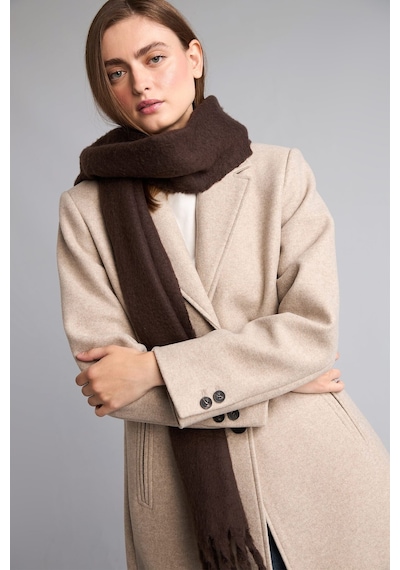 Defacto Regular Fit Ceket Yaka Kaşe Kaban H9742ax26wnbg501 Bej-bg501