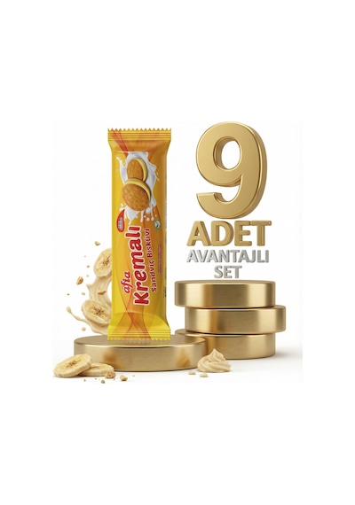 Afia Muz Kremalı Sandviç Bisküvi 9x60 Gr