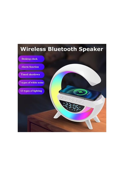 Bt-3401 Bluetooth G Hoparlör Masa Saati Alarm Wireless Şarj Müzik Çalar Kablosuz Taşınabilir Speaker