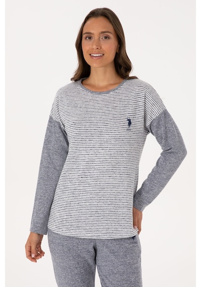 U.s. Polo Assn. Kadın Gri Melanj Pijama Takım 50318875-vr086 Gri Melanj