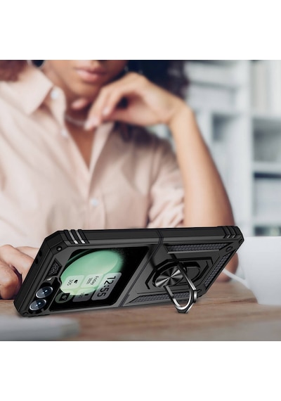 Galaxy Uyumlu Z Flip 6 Kılıf Tchs Vega Kapak - Mavi Mavi