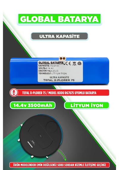 Tefal X-plorer 75 Batarya 3500mah Ultra Kapasite