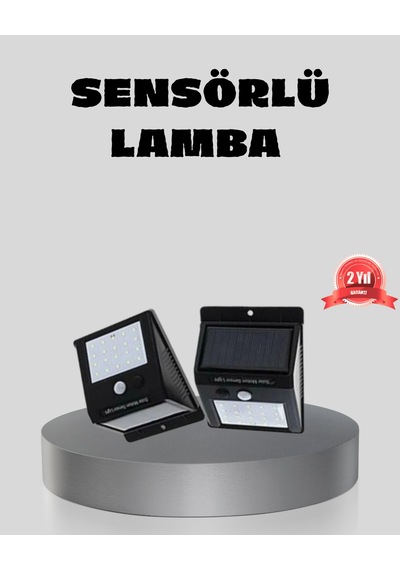 Güneş Enerjili Sensörlü Dış Mekan Duvar Lambası - 3 Modlu, 2200mah Pil, 120 Algılama Çok Renkli