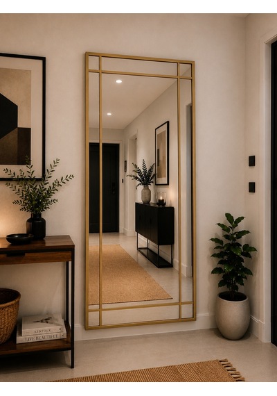 Effe 180x80 Cm Gold Metal Çerçeveli Dekor Ayna