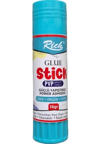 Rich Glue Stick, Pvp Geliştirilmiş Formül, Güçlü Yapıştırıcı, Toksik Madde İçermez, Yıkanabilir, 36gr