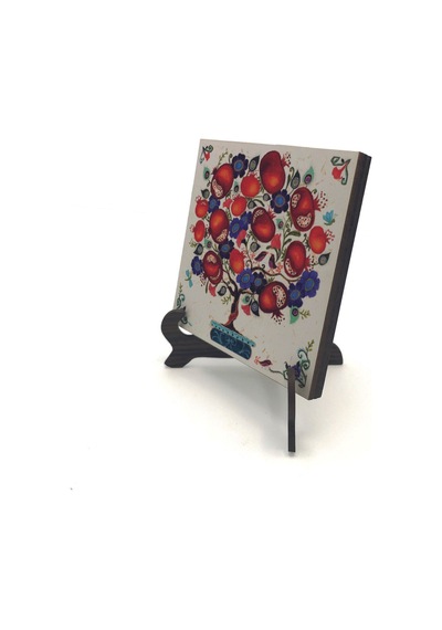 Nar Ağacı Baskılı Mdf Masaüstlük 10x10