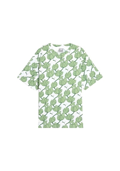 Puma Ess+ Blossom Aop Tee Yeşil Kadın Kısa Kol T-shirt 000000000101909265