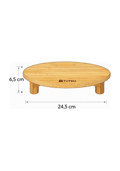Ayaklı Bambu Sunumluk 24 24 6,5 Cm Bej - 834733007 Bej