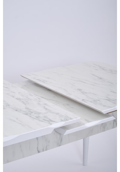 Yakamoz Polo Mdf Lak Panel Mutfak Masa Sandalye Takımı 80x130 beyaz