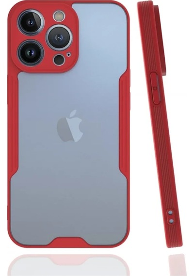 Apple, Uyumlu iPhone 13 Pro Kılıf Platin Silikon - Kırmızı