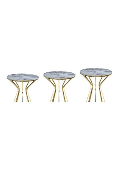 Brc Cadde Zigon Beyaz Mermer Model Metal Çelik Gold Renk Kaplama