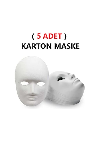 5 Adet, Karton Maske, Boyanabilir, Eğitici Maske Boyama, Etkinlik Ve Hobi Maskesi