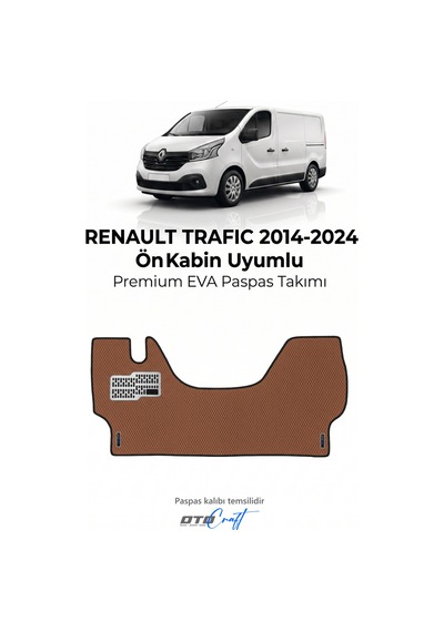 Otocraft Renault Trafic 2014-2024 Uyumlu Taba Turuncu 3d Havuzlu Eva Ön Kabin Paspası Tek Parça Araca Özel